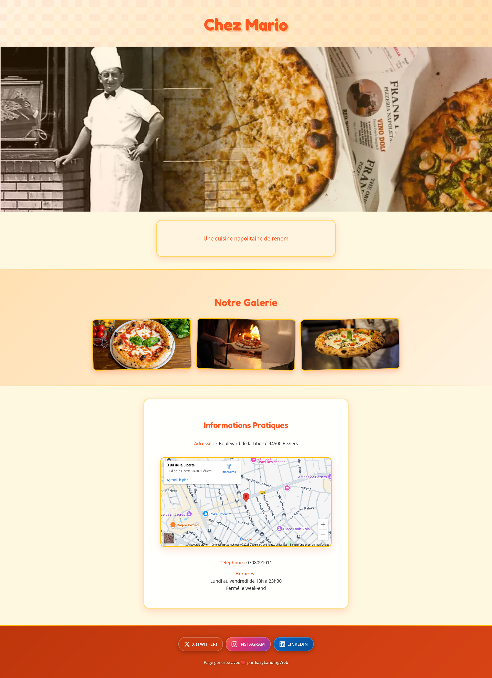 Template Street Food – Vue sortie